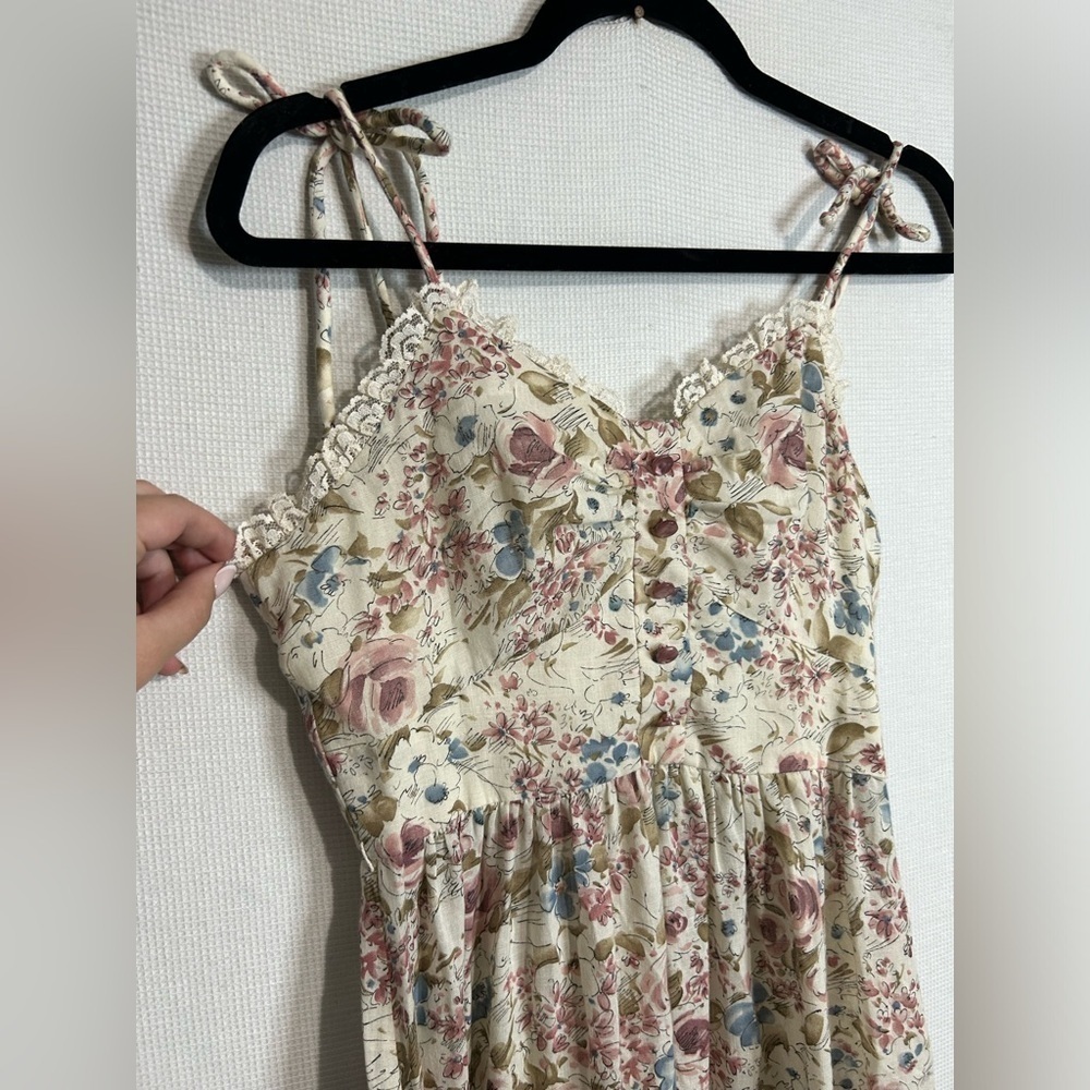 Vintage 1970s candi jones California floral maxi dress